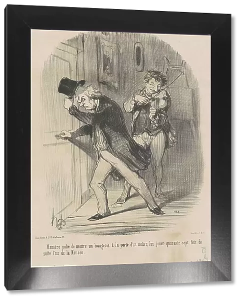 Manière polie de mettre... a la porte... 19th century. Creator: Honore Daumier