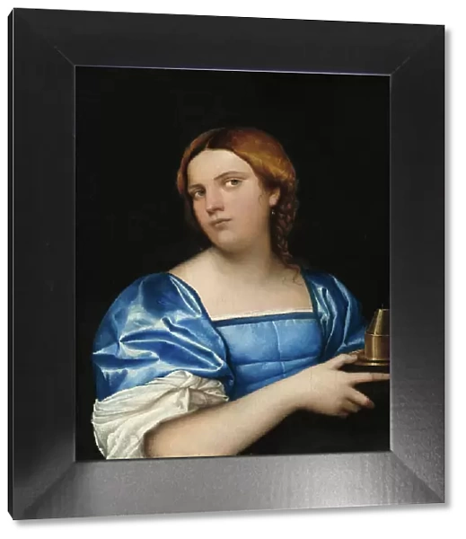 Portrait of a Young Woman as a Wise Virgin (Portrait of Vittoria Colonna), c. 1510. Creator: Piombo, Sebastiano, del (1485-1547)