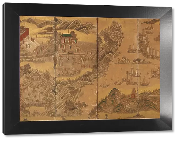 The Battle of Noryang (Six folded screen). Creator: Anonymous