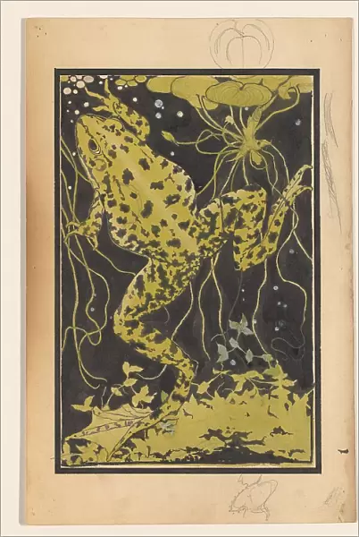Frog in the water, 1887-1924. Creator: Julie de Graag