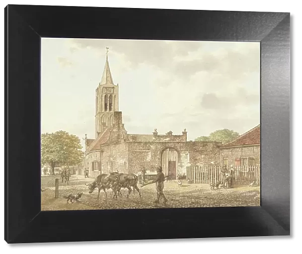 Street scene in Beverwijk, 1793. Creator: Jacob Cats