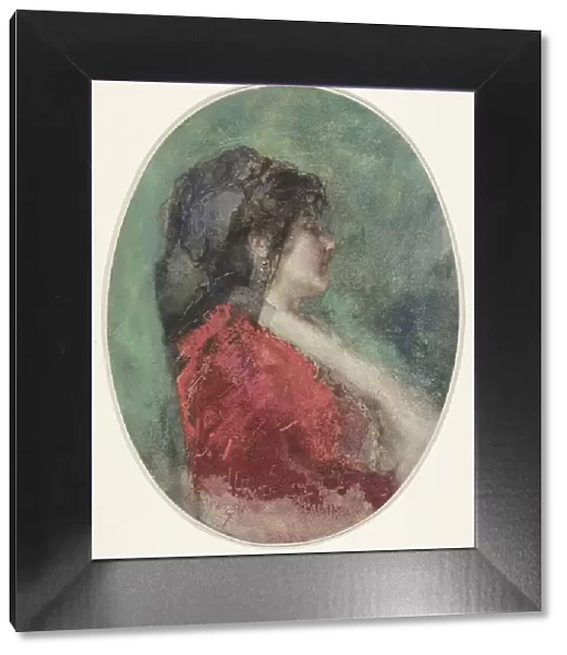 Portrait of a young woman in profile, 1855-1892. Creator: Mose, Bianchi
