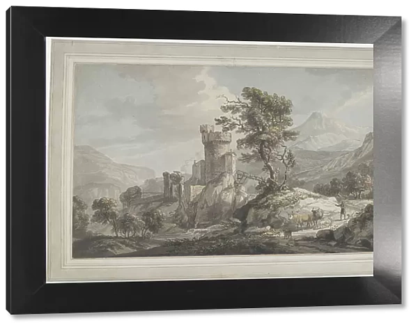 Mountainous Landscape with a Fortress, 1760. Creator: Paul Sandby
