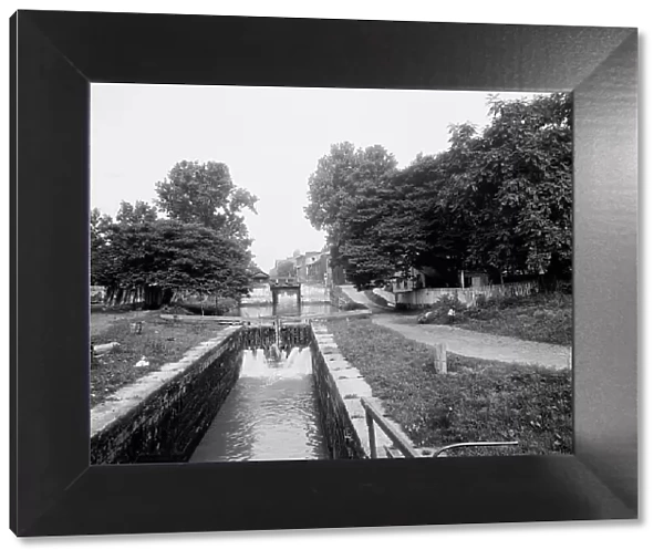 Lower locks, C & O canal, Washington, D.C. c.between 1910 and 1920. Creator: Unknown. Lower locks, C & O canal, Washington, D.C. c.between 1910 and 1920. Creator: Unknown