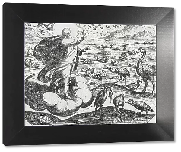 God Creating the Birds and the Fish, c1600. Creator: Antonio Tempesta