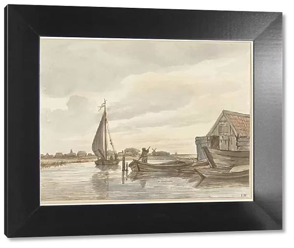 Boats on a canal, 1776-1822. Creator: Jan Hulswit
