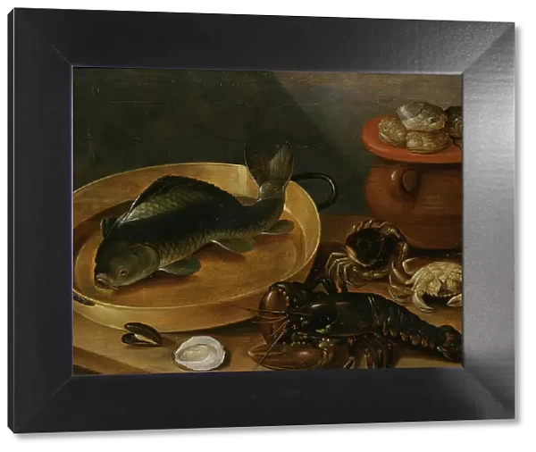 Kitchen Still Life with a Carp and Shellfish, unknown date. Creator: Unknown