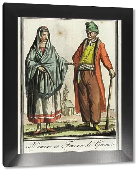 Costumes de Différent Pays, Homme et Femme de Genea, c1797. Creator: Jacques Grasset de Saint-Sauveur