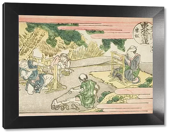 'Akasaka (numbered 37)'; Fujikawa (numbered 38) (image 4 of 4), c1802. Creator: Hokusai. 'Akasaka (numbered 37)'; Fujikawa (numbered 38) (image 4 of 4), c1802. Creator: Hokusai