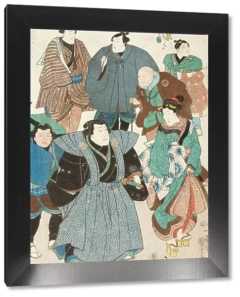 Actors Portraits Disguised as a Street Crowd, between circa 1850 and circa 1851. Creator: Utagawa Kuniyoshi