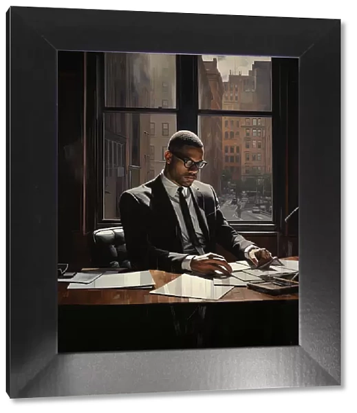 AI IMAGE - Portrait of Malcolm X, 1960s, (2023). Creator: Heritage Images