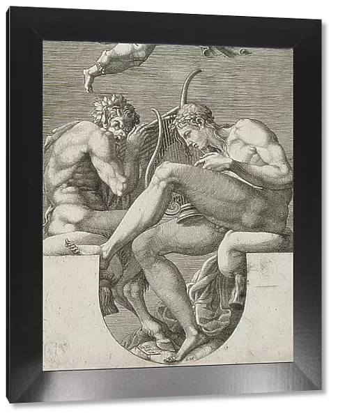 Apollo, Pan and a Putto Blowing a Horn, 1560s. Creator: Giorgio Ghisi