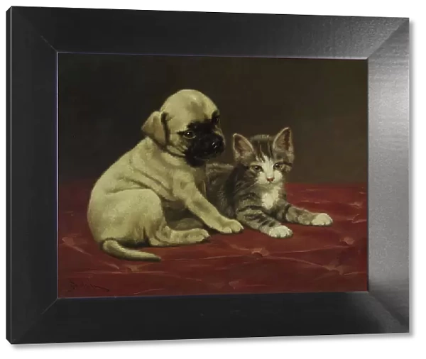 Good Friends (Puppy and Kitten), 4th quarter 19th century. Creator: John Henry Dolph