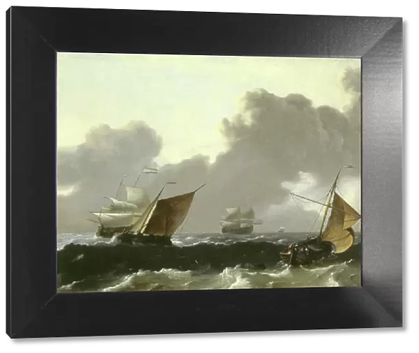 Dutch Ships in High Seas off the Dutch Coast, 1660-1669. Creator: Ludolf Backhuysen I