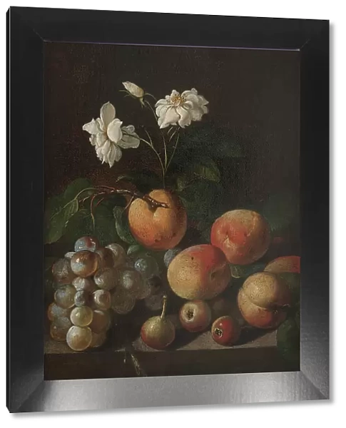 Still Life with Fruit and White Roses, 17th century. Creator: Unknown