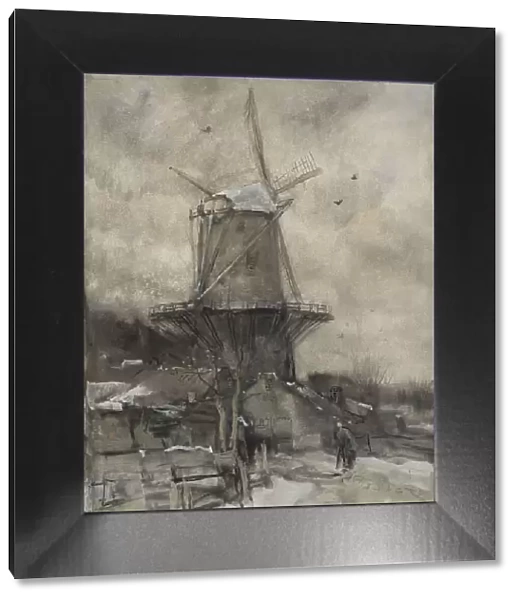 A windmill in winter, 1847-1899. Creator: Jacob Henricus Maris