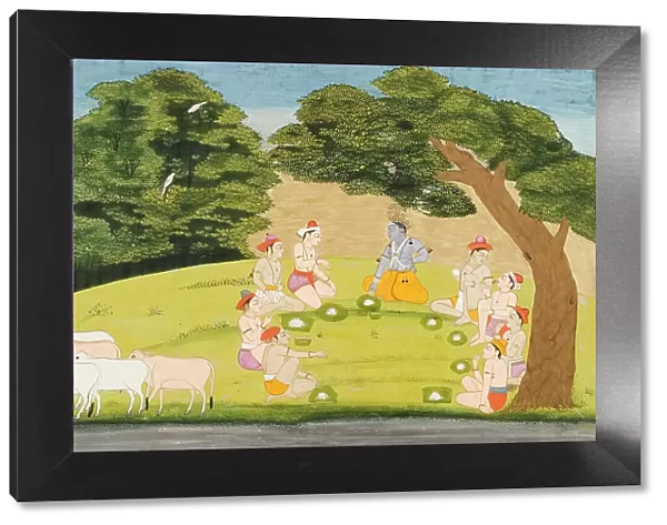 Krishna and the Cowherds on a Picnic, Folio from a Bhagavata Purana, between 1760 and 1765. Creator: Unknown