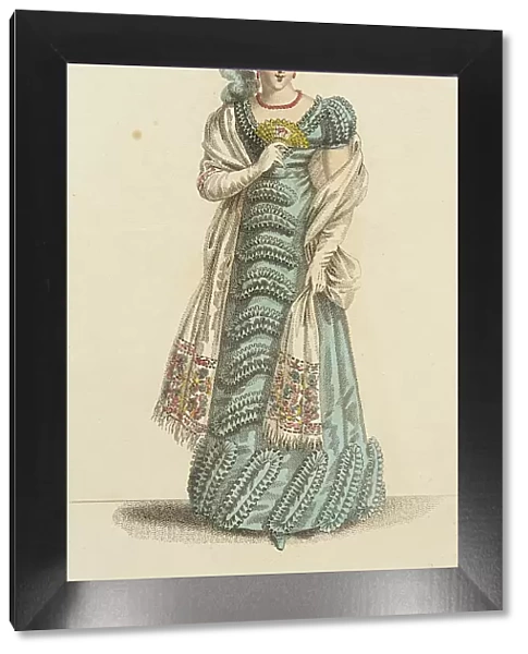 Fashion Plate (Parisian Evening Dress), 1821. Creator: John Bell