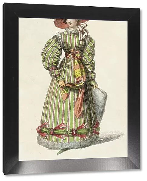 Fashion Plate (Promenade Dress), 1827. Creator: Rudolph Ackermann