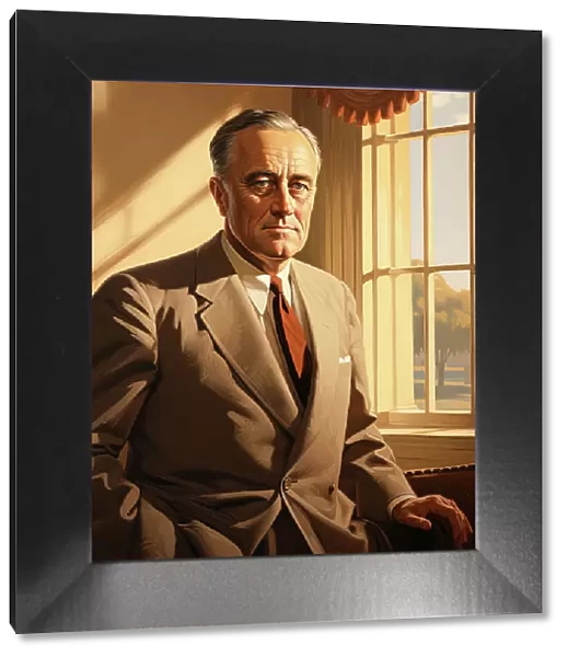 AI IMAGE - Portrait of Franklin D Rosevelt, 1940s, (2023). Creator: Heritage Images