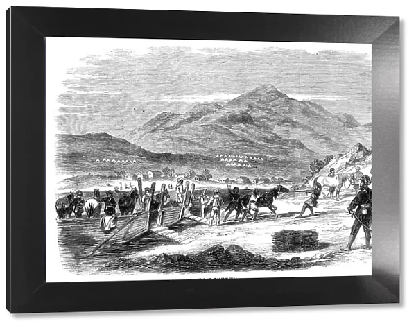 Landing of Sikh horses at Odin Bay, Talien-Wan - from a sketch by our special artist in China, 1860. Creator: Unknown
