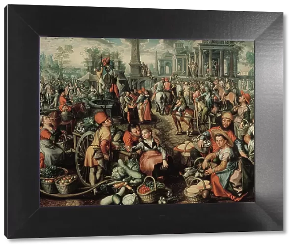 Market Scene: Ecce Homo, the Flagellation and the Carrying of the Cross, 1561. Creator: Joachim Beuckelaer