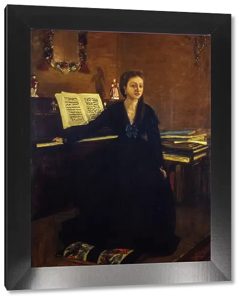 Madame Camus at the Piano, 1869. Creator: Degas, Edgar (1834-1917)