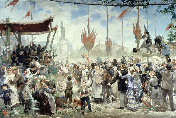14 Juillet 1880, inauguration du monument à la République, 1882. Creator: Alfred Philippe Roll