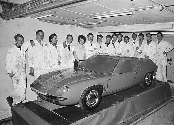 1966 Lotus Europa Series 1 prototype in factory. Creator: Unknown