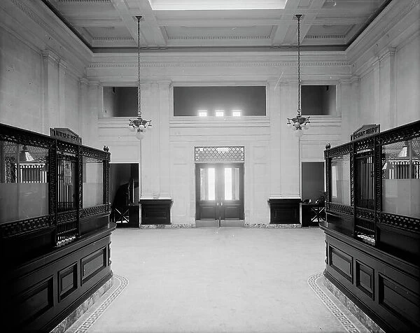19th Ward Bank, Thirty-fourth Street Branch, interior, New York, N.Y. between 1905 and 1915. Creator: Unknown