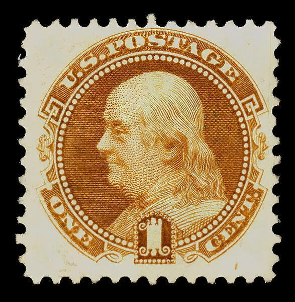 1c Franklin re-issue single, 1875. Creator: National Bank Note Company