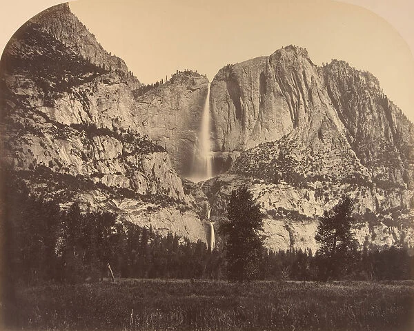 2637 Ft. Yosemite Fall, Front View, 1861. Creator: Carleton Emmons Watkins