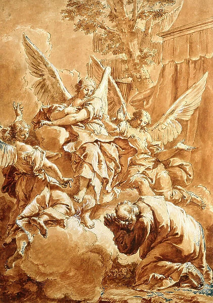 Abraham and the Three Angels, c1750. Creator: Francesco Fontebasso