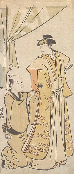 The Actor Nakamura Riko I with an Attendant, ca. 1784. Creator: Torii Kiyonaga