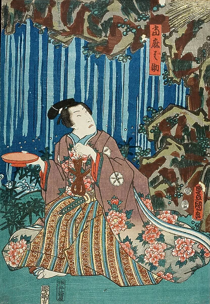 Actors Reversing Gender Roles in the Story of Narukami (image 1 of 3), 1854. Creator: Utagawa Kunisada