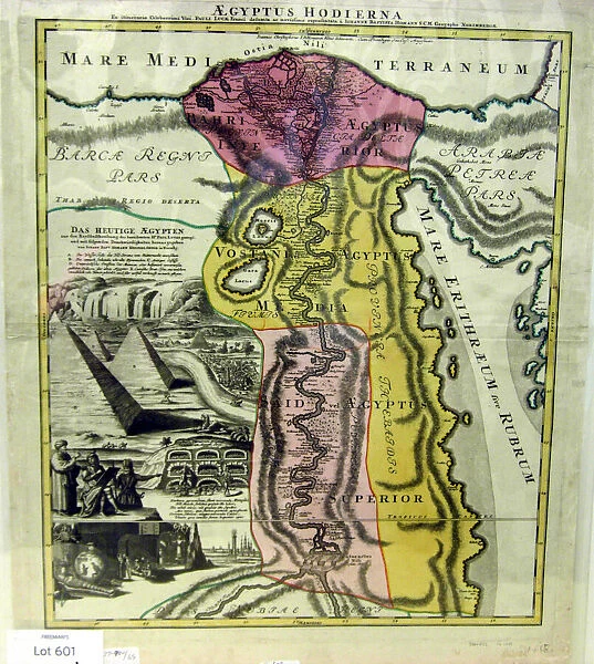 Aegyptus Hodierna, Map of Egypt, ca. 1720. Creator: Johann Baptista Homann