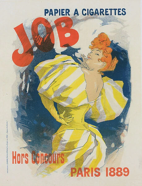 Affiche pour le 'Papier à cigarettes Job'. 1889. Creator: Jules Cheret. Affiche pour le 'Papier à cigarettes Job'. 1889. Creator: Jules Cheret