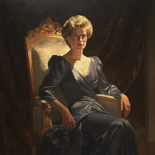 AI IMAGE - Portrait of Diana, Princess of Wales, 1980s, (2023). Creator: Heritage Images