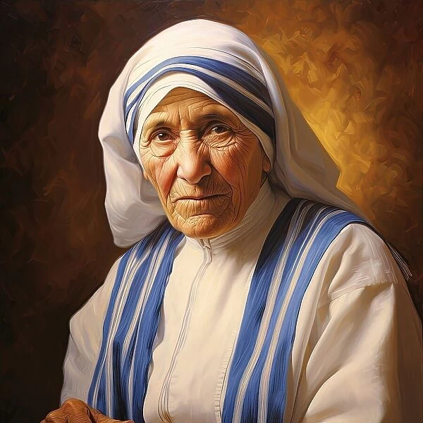 AI Image - Portrait of Mother Teresa, 1990s, (2023). Creator: Heritage Images