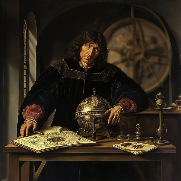 AI IMAGE - Portrait of Nicolaus Copernicus, early 16th century, (2023). Creator: Heritage Images