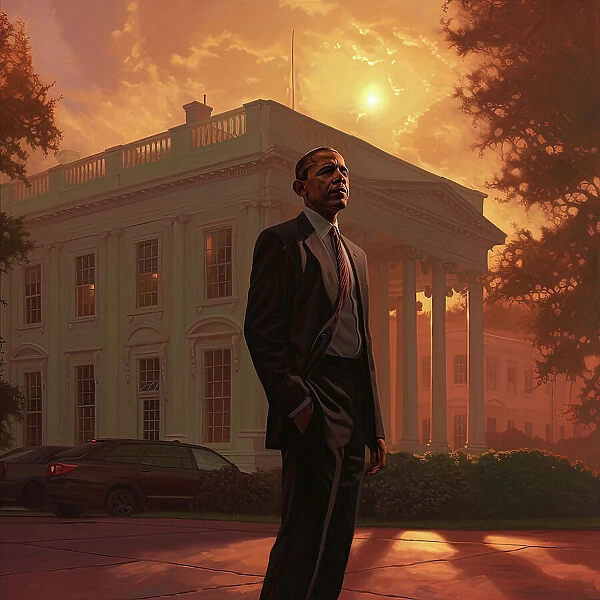 AI IMAGE - Portrait of President Obama, c2009, (2023). Creator: Heritage Images