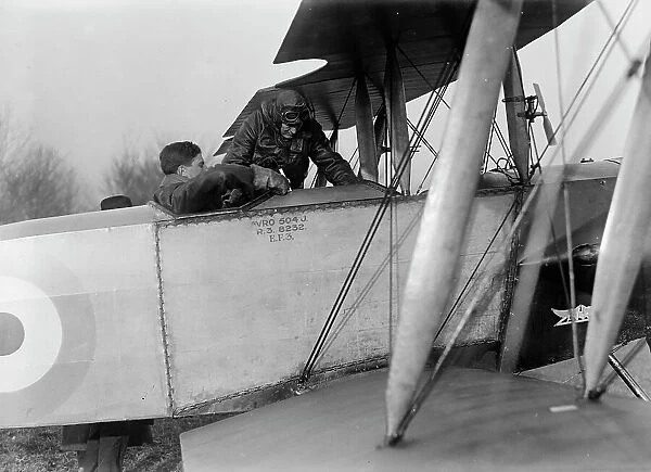 Allied Aircraft - Demonstration At Polo Grounds; Col. Charles E. Lee, British Aviator... 1917. Creator: Harris & Ewing. Allied Aircraft - Demonstration At Polo Grounds; Col. Charles E. Lee, British Aviator... 1917. Creator: Harris & Ewing