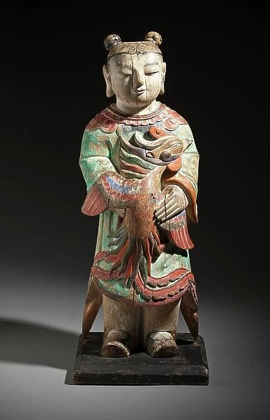 Altar Attendant (Tongja) Holding a Phoenix (image 1 of 4), 18th century. Creator: Unknown