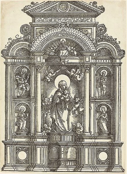 Altar with the Virgin and Child and Saints Christopher, Barbara, George and Catherine, c1520. Creator: Albrecht Altdorfer