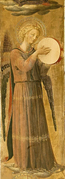 Angel making music (From the Tabernacle of the Linaioli), ca. 1433. Creator: Angelico, Fra Giovanni, da Fiesole (ca. 1400-1455)