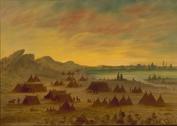 An Apachee Village, 1855  /  1869. Creator: George Catlin