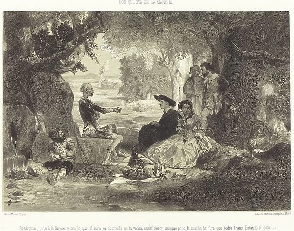 Apeáronse junto à la fuente... c. 1855. Creator: Célestin Nanteuil