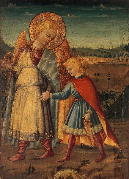 The Archangel Raphael and Tobias, early to mid-1460s. Creator: Workshop of Neri di Bicci (Italian