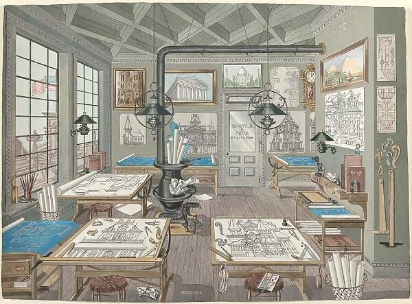 Architects Drafting Room, 1884, 1935  /  1942. Creator: Perkins Harnly