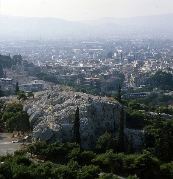 Areopagus Hill seen from the Acropolis, Athens, c20th century. Artist: CM Dixon